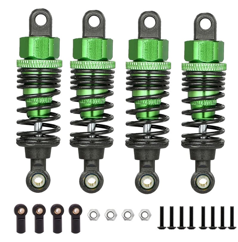 UURCSKY Aluminum Oil Filled RC Shocks Absorbers Damper for Tamiya TT01 Mf-01x 1/10 RC Car Upgrade Parts 4 pcs/set(Green) - Image 3